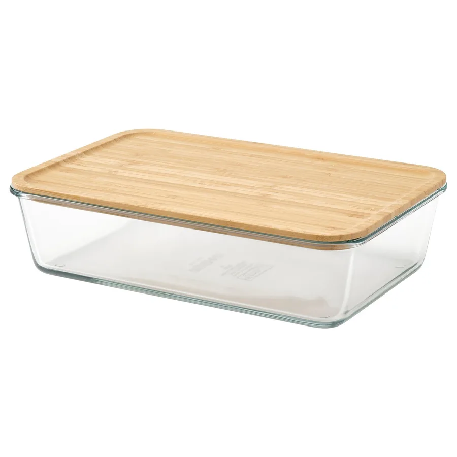 IKEA 365+ Rectangular Glass/Bamboo 3 qt